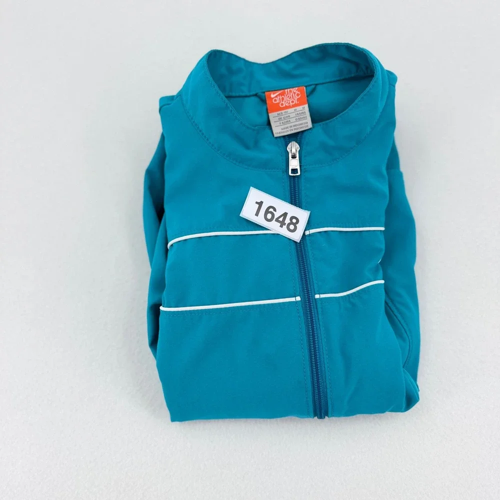 Nike Athletc Dept. Track Jacket Women Med Teal Blue Piping Athletic Y2K Vintage